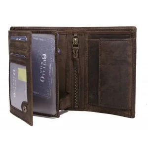 Wild Buffalo N4-H-1 portfel skórzany – wnętrze, miejsca na karty i dokumenty / Wild Buffalo N4-H-1 leather wallet – interior with card slots and ID pockets